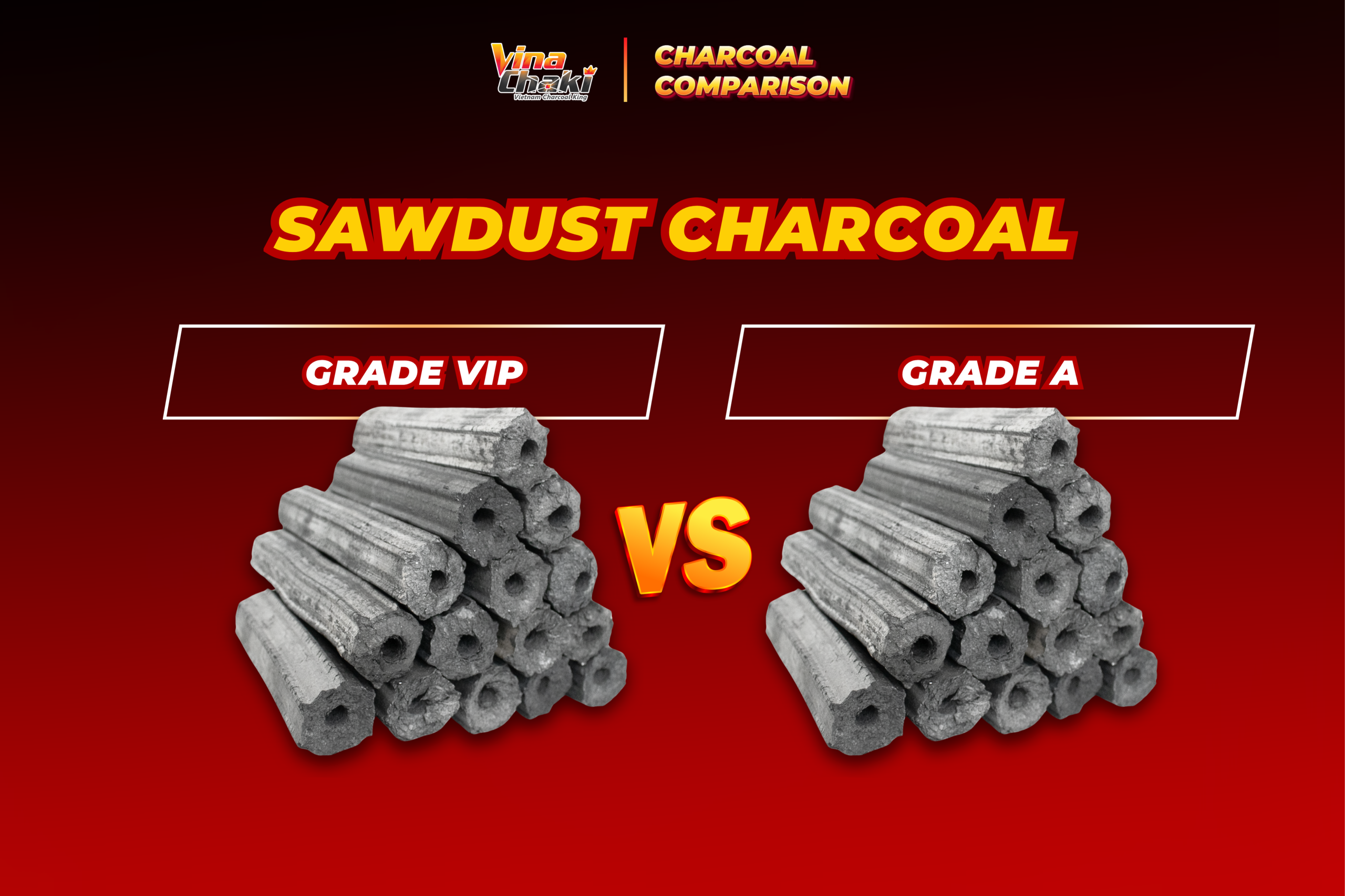 The Difference between Sawdust Charcoal Briquettes Grade VIP and Grade A