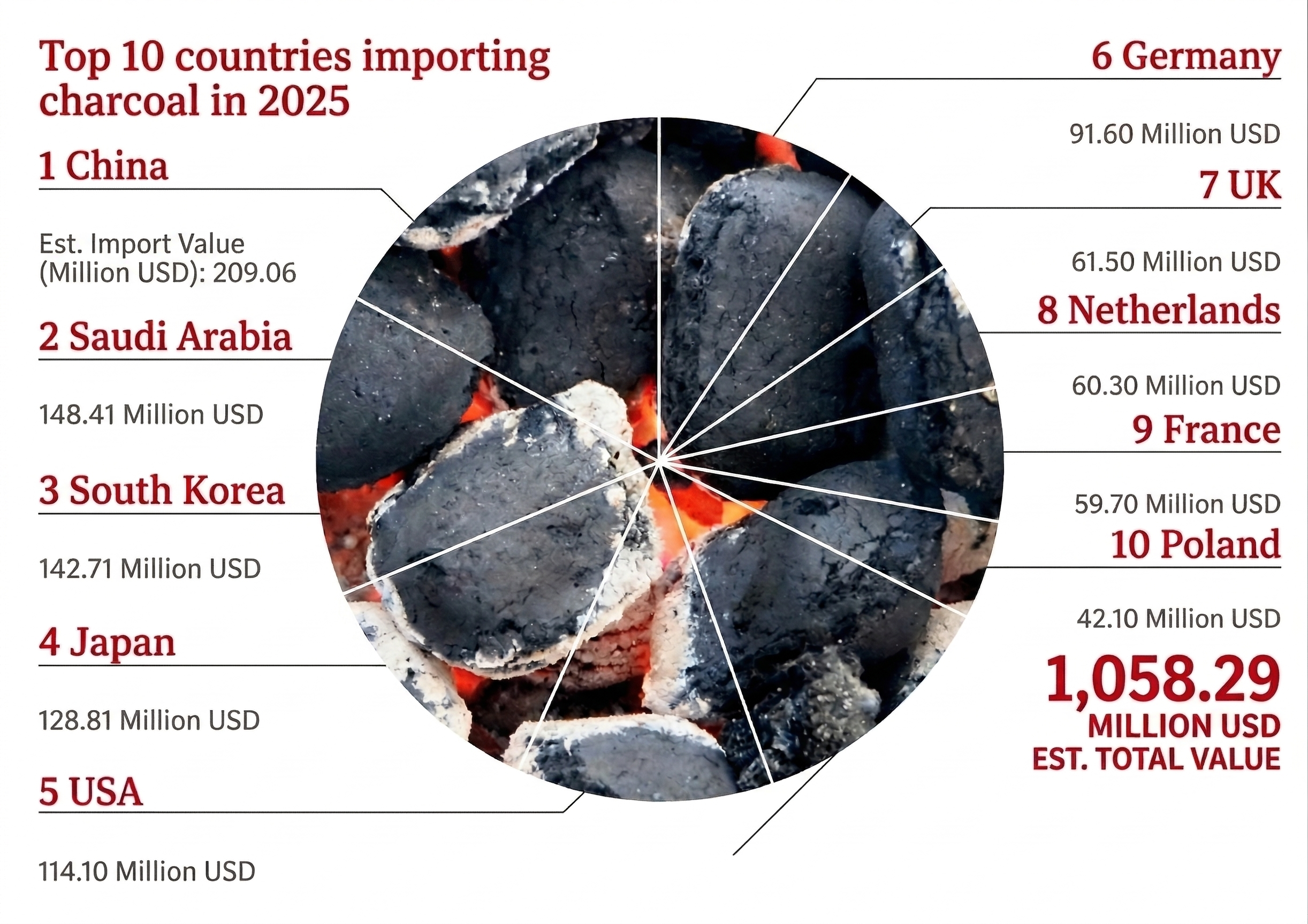 Top 10 countries importing-charcoal in 2025